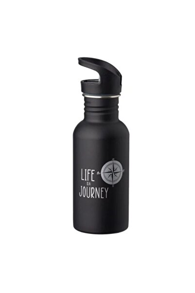 OEM vSticla de Apa de Inox Negru Mat Life is a Journey 500ml