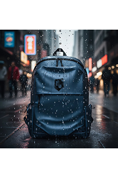 AresShield Rucsac A.Shield UrbanPack albastru impermeabil, protecție pentru laptop, design curat, interior organizat