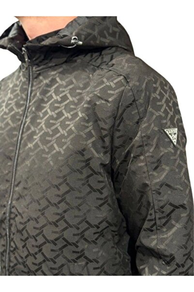 Guess Monogram Men's Black Windbreaker M5Yl14Whew2-Fj5M