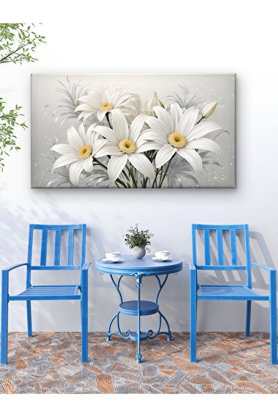 ESLEM ÇİÇEK BASKILI KANVAS DUVAR TABLO