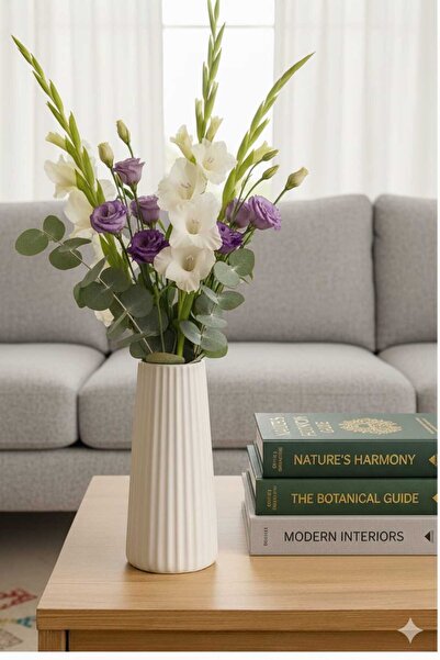 Elan Design Dekoratif El Yapımı 18cm Vazo - Salon ve Ofis Dekorasyonu Minimal...