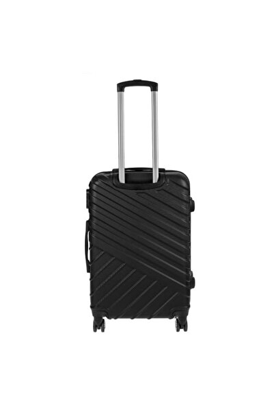 OEM Valiză - Trolley negru cu dungi în relief 39L