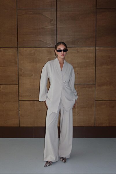 My Blog طقم بنطلون وبلوزة من فرو المنك - 8767