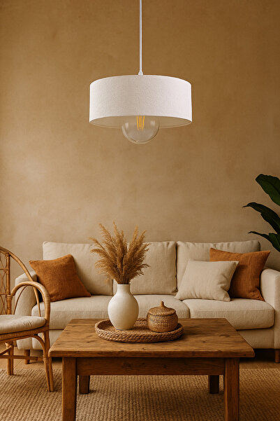 Findify Store Oval Lüks Beton Görünümlü Modern Avize Vegan Toz Tutmayan Salon...