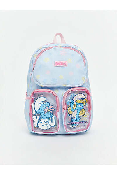 LC Waikiki Lcw Accessoriesblue Smurfs Printed Girl's School Bag