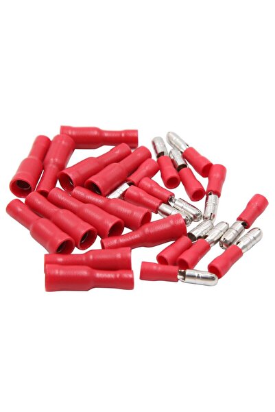 maasco (20 ADET) Kirmizi Tam Izoleli Dışı Faston Erkek 0.5-1.5 Mm2