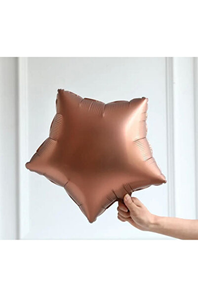 Işıltı Balon Dükkanı Star Foil Balloon Beige Cream Coffee