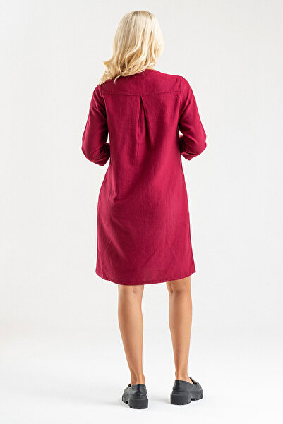 Bold & Young Cepli Yıkanmış Pamuk Likralı Elbise