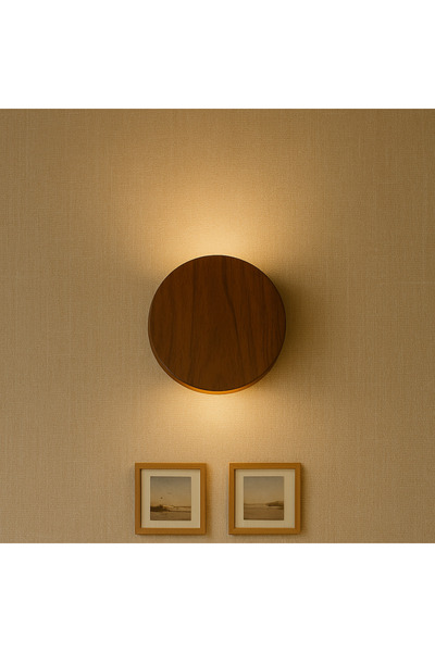 hü ma tasarım ve aksesuar Natural Wood Round Rustic Living Room Wall Sconce with Rope Switch Switched Natural Wood Round Rustic Living Room Wall Sconce 220 V