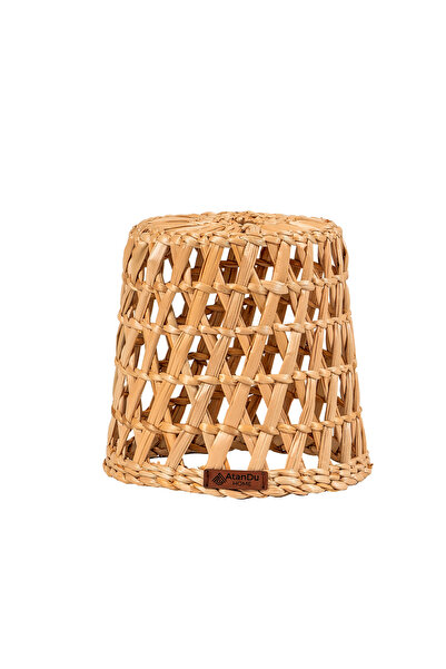 AtanDu Home Doğal Hasır Avize | 20x20 cm | El Yapımı Dekoratif Sarkıt Tasarım Aydınlatma |E27 Uyumlu