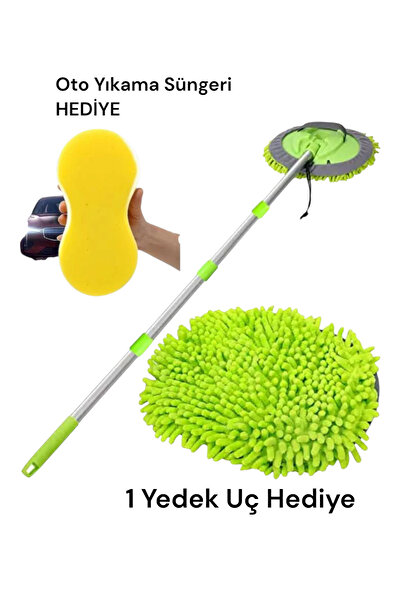 EVİMA Çok Fonksiyonlu Teleskopik Saplı Oto Yıkama Kurulama ve Cam Silme Mopu