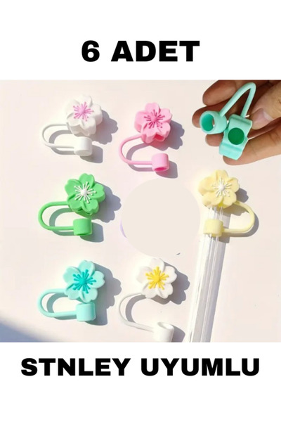 madamina 6 Adet Stnley Quencher Termos Uyumlu Çiçek Aksesuar Çiçek Pipet Koru...