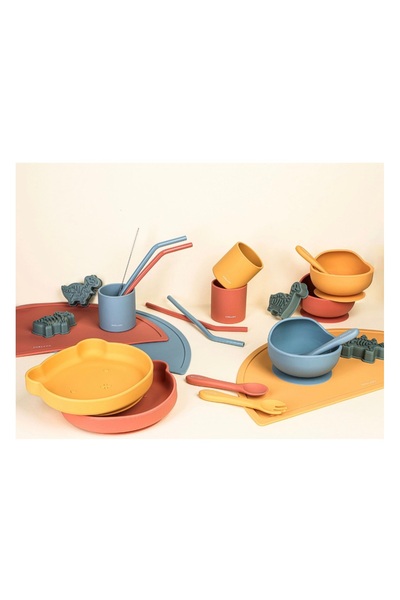 Porland Fancy Blue Silicone Baby Tableware Mat 45 cm