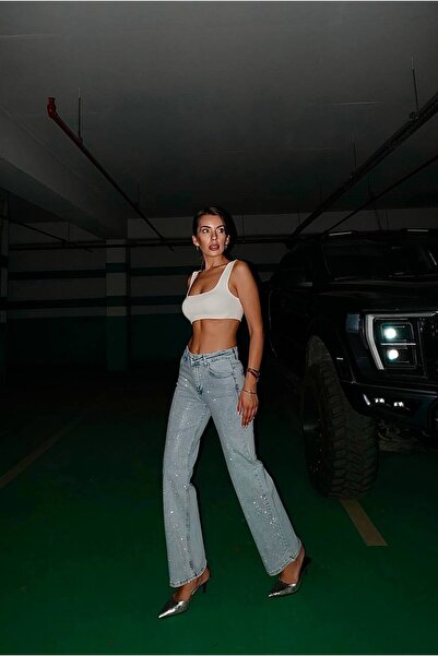 Revella Taşlı palazzo likralı jean