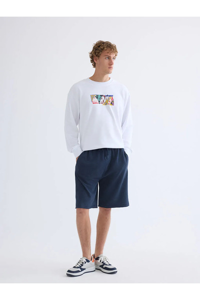 LC Waikiki XSIDELacivert Γυναικείο σορτς με ελαστική μέση