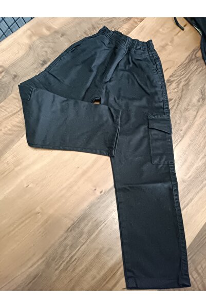 Blotch Girls Boys Unisex School Children's Trousers Gabardine Elastic Waist Side Pocket Trousers 4-5 Years Old Black