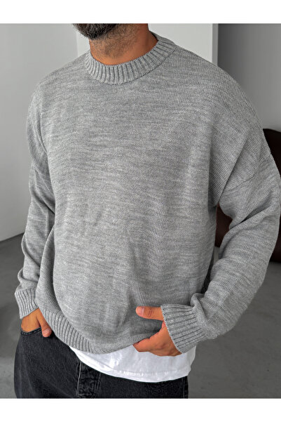 BYBASICMAN Gray Basic Oversize Knitted Sweater Pm-025