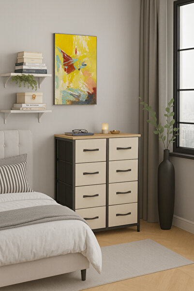 moniev 8 Çekmeceli Şifonyer Yatak Odası Organizer Deri Çekmeceli Çocuk Odası ...