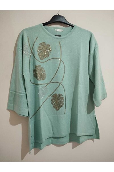 anne moda ankara Πλεκτά 1ης ποιότητας, λαμπερά, μανίκια τριών τετάρτων, άνετη εφαρμογή, βαμβακερό πουλόβερ