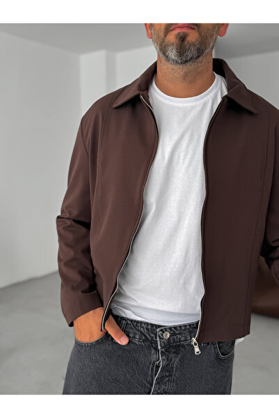 BYBASICMAN Kahve Boxy Fit Kol Düğmeli Ceket DF-2102