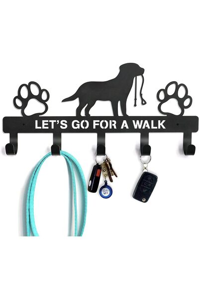 Generic DMounted Key and Dog Leash Holder, 5 Hooks Organizer for Home Decor, Easy Installatio