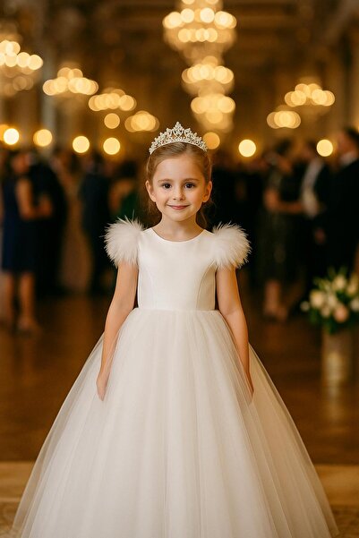 NA ADDESIGN Kız Çocuk Prenses Elbise Modeli – Saten Kumaş, Pamuk Astarlı, Fiyonk Detaylı