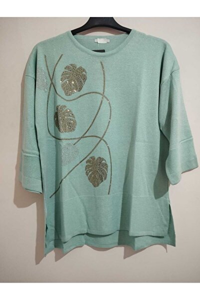 anne moda ankara Πλεκτά 1ης ποιότητας, λαμπερά, μανίκια τριών τετάρτων, άνετη εφαρμογή, βαμβακερό πουλόβερ