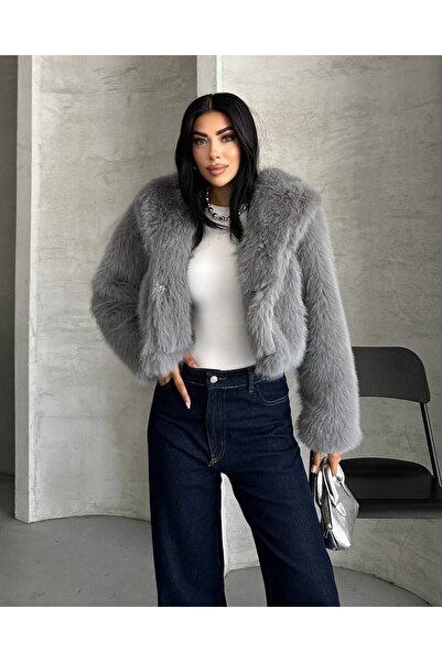 asyadabutik Premium Imported Hooded Short Equivalent Model Great Fur