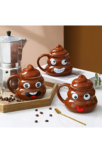 Bestech Kaka Kupa Emoji Dil Çıkaran Özel Tasarım Hediyelik