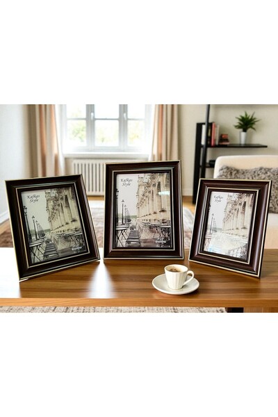 La Zisa Decorative Vintage Picture Frame Antique Brown Color Object Trinket Ornament Living Room Accessory Coffee Table Office