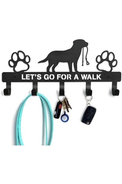 Generic DMounted Key and Dog Leash Holder, 5 Hooks Organizer for Home Decor, Easy Installatio