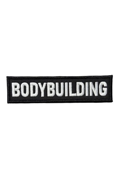 Ex Patch Siyah Zemin Bodybuilding Yazılı Patch Peç - 12x3 cm