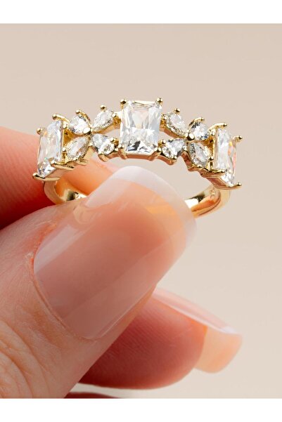 Portakal Esintisi خاتم زهور من الزركون من فلورانزيا مع حجر الزركون