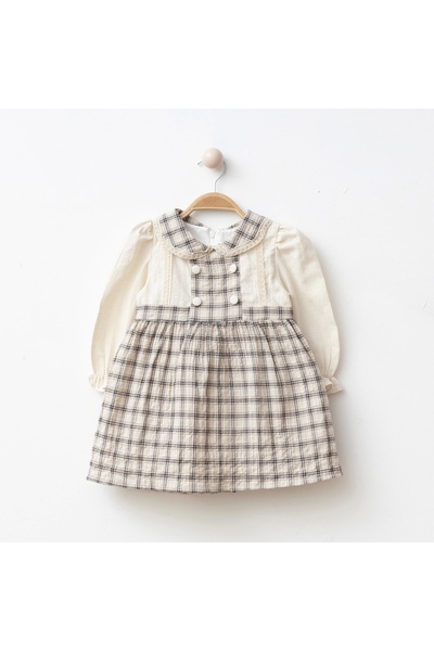 My Lusa baby wear Rochie pentru fetiță cu detaliu cu nasturi