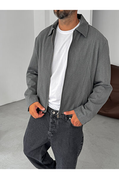 BYBASICMAN Anthracite Boxy Fit Cufflink Jacket Df-2102