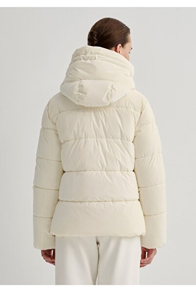 Mavi Hooded Regular Fit Ecru Puffer Jacket