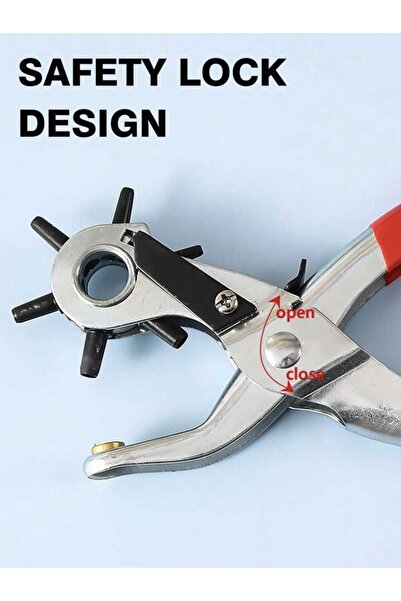 Fstyle Multifunction Belt Hole Punch Tool Rotary Size Hole Punch Handheld Hole Punch for Belts, Straps, Saddles, Shoes