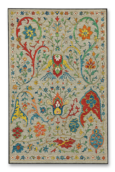 Rugs Modern Halı MOSSO Krem Tonlar Sarmaşık ve Çiçekli Desenli Dokuma Taban M...
