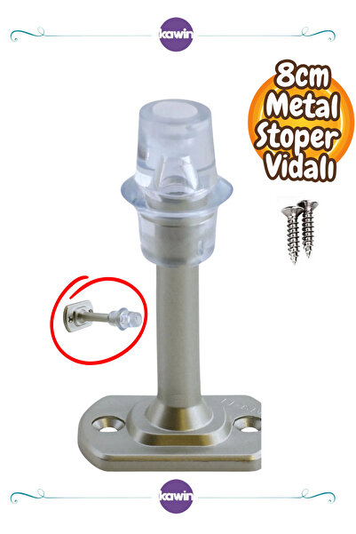 Kawin 8 Cm Metal Kapı Kolu Stoperi Tamponu Durdurucusu Tutucu Tutacağı Metal Saten Kapı Stopu Silikonlu