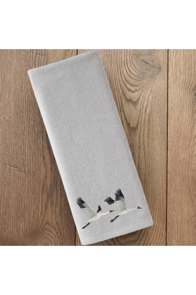 Ursa Crane Embroidered Design Towel 30X50