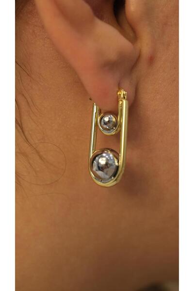 Jerie Gold Silver Topcuk Design Hoop Earrings