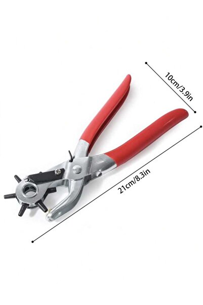 Fstyle Multifunction Belt Hole Punch Tool Rotary Size Hole Punch Handheld Hole Punch for Belts, Straps, Saddles, Shoes