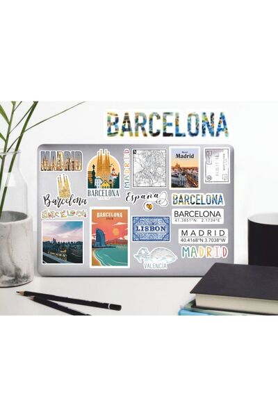 Hediyeni Al Spain - Madrid Sticker Set |   Laptop Agenda Notebook Tablet Phone Notebook Sticker Bullet Journal