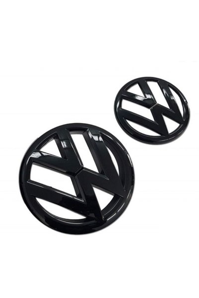 LinePartsBim Set 2 embleme față și spate pentru Volkswagen VW Golf 6 Hatchback MK6, 137mm și 113mm, negru lucios