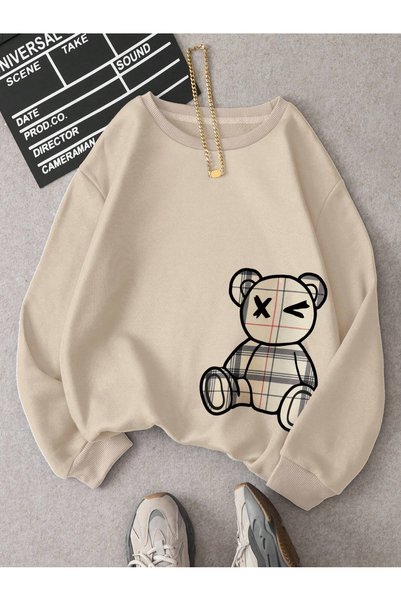LAMASTRE سترة جيو بير بياقة دائرية - مقاس كبير مطبوع باللون البيج
