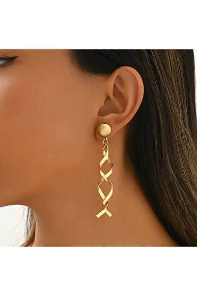 SEVAS GOLD Gold Color Women's Spiral Earrings