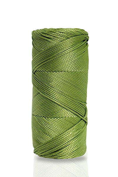 Akduman İplik 200 г - 2 мм ябълковозелен полиестерен макраме шнур за чанти и ...