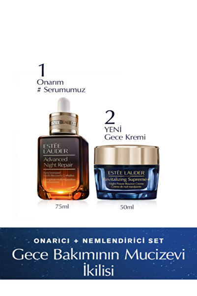 Estee Lauder Onarıcı Gece Bakımının Mucizevi İkilisi Set - Serum 75 ml, Bounc...