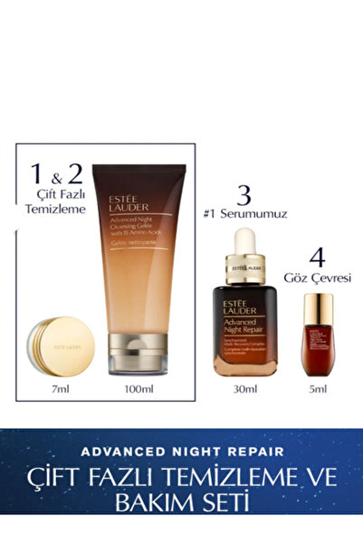 Estee Lauder Temizleyici Balm 7ml Jel 100ml Serum 30ml Göz Kremi 5 ML Çift Fa...