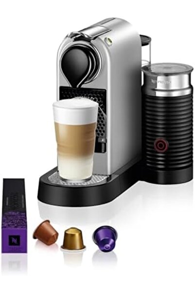 Nespresso Citiz and Milk C123 Capsule Coffee and Espresso Maker, 1-Litre, 19 Bar Pressure, Silver